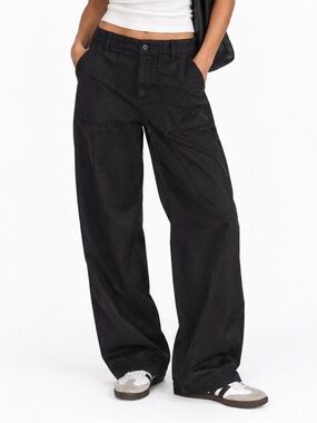 Buck Mason Cargo Pants High Rise Relaxed Reverse Sateen Utility Baggy Loose Army